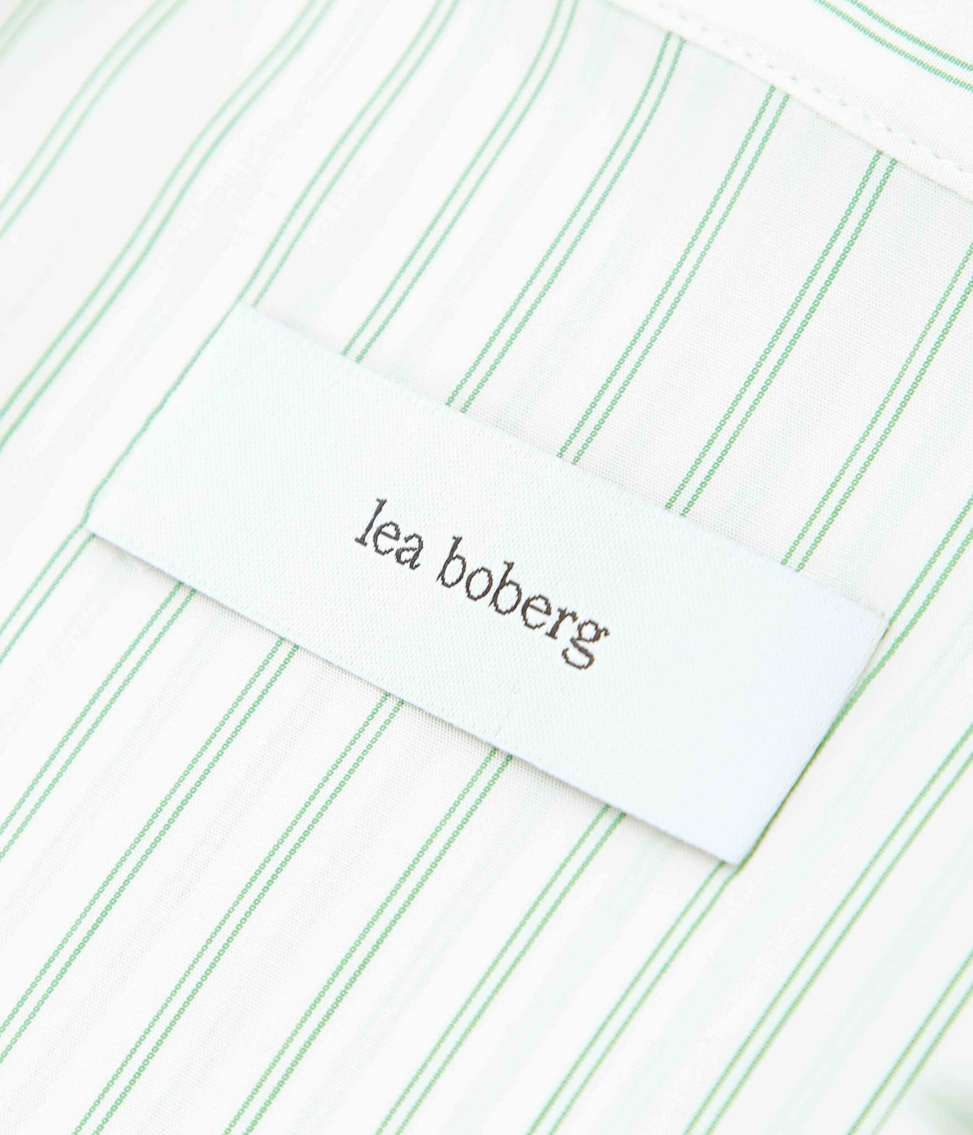 LEA BOBERG ''S.C. SHIRT｜JAPANESE TENCEL STRIPES'' (GREEN / WHITE