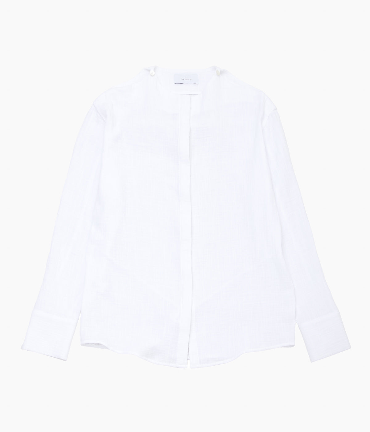LEA BOBERG ''SLIT SHIRT (BRITISH ORGANIC COTTON GAUZE)'' (WHITE)
