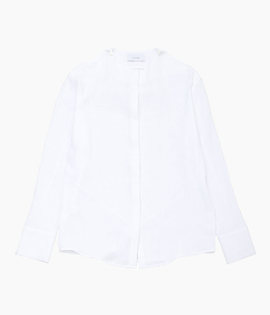 LEA BOBERG ''SLIT SHIRT (BRITISH ORGANIC COTTON GAUZE)'' (WHITE)