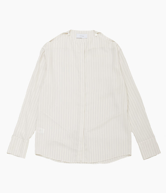 LEA BOBERG ''SLIT SHIRT (JAPANESE TENCEL STRIPES)'' (THIN DOUBLE BLUE / RED STRIPE)