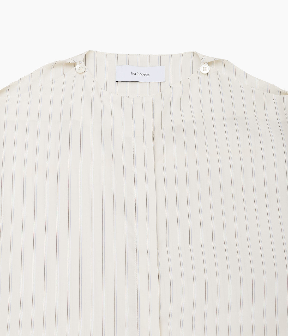 LEA BOBERG ''SLIT SHIRT (JAPANESE TENCEL STRIPES)'' (THIN DOUBLE BLUE / RED STRIPE)