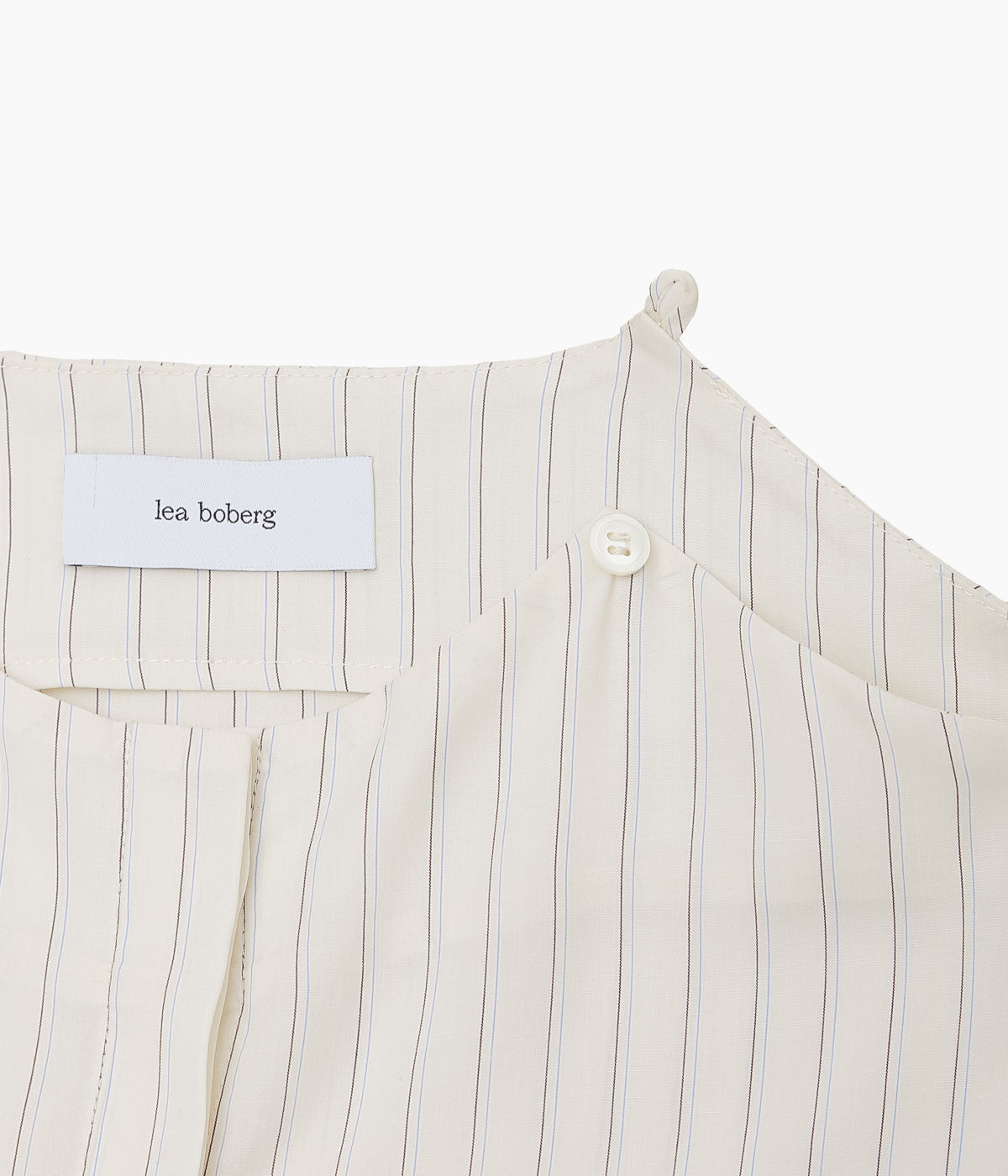 LEA BOBERG ''SLIT SHIRT (JAPANESE TENCEL STRIPES)'' (THIN DOUBLE BLUE / RED STRIPE)