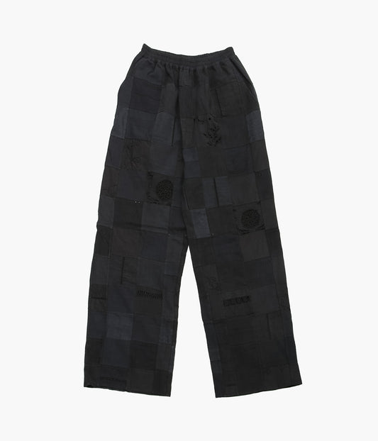 MAISON FLORE ''PIVOINE PATCHWORK PANTS'' (BLACK 1)