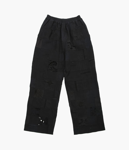 MAISON FLORE ''PIVOINE PATCHWORK PANTS'' (BLACK 2)