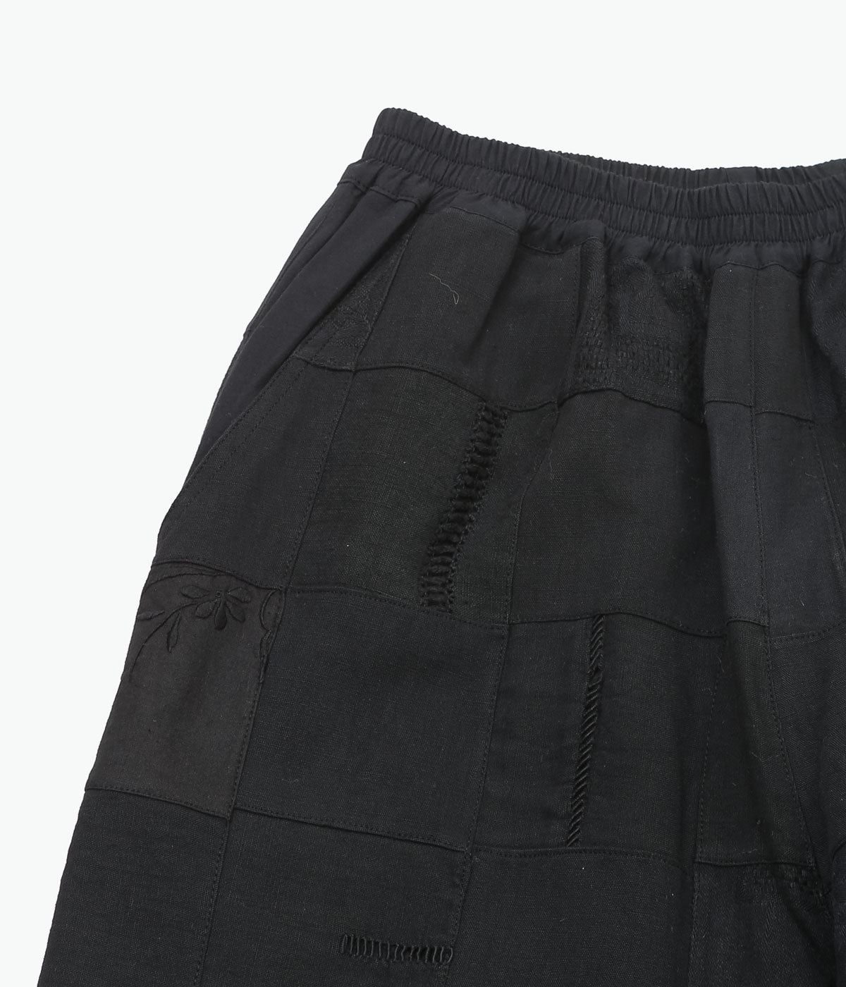 MAISON FLORE ''PIVOINE PATCHWORK PANTS'' (BLACK 2)
