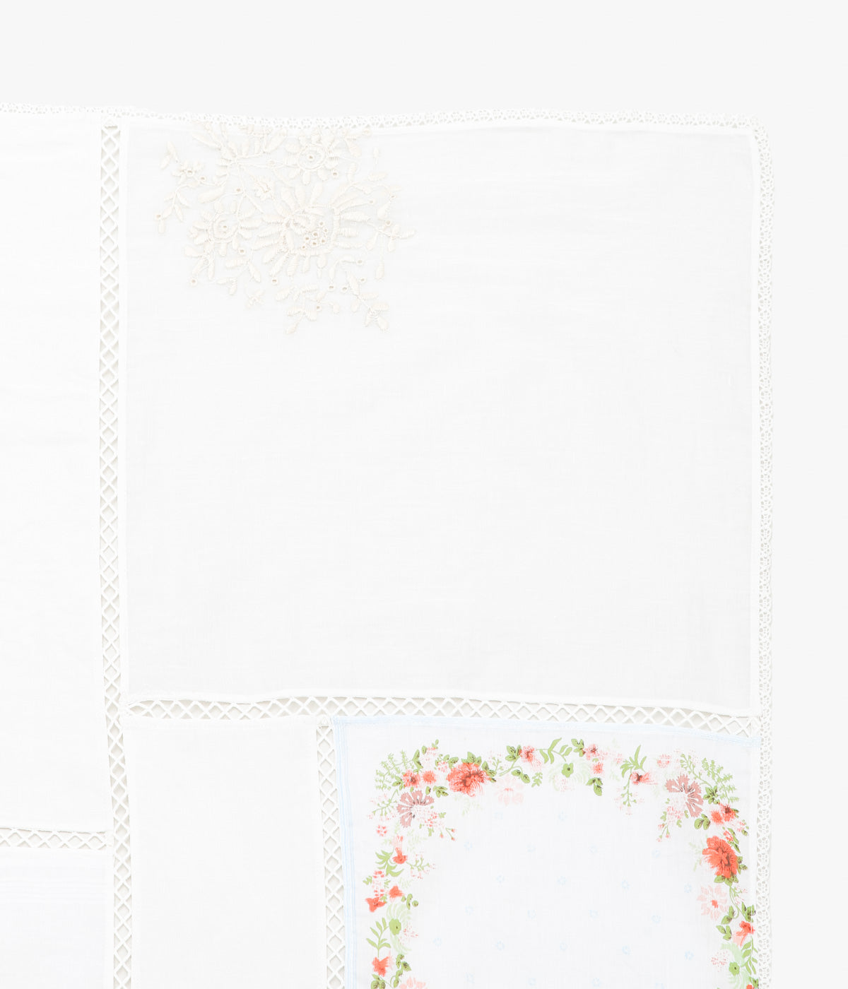 MAISON FLORE ''ROMARIN SQUARE SCARF 120'' (WHITE 1)