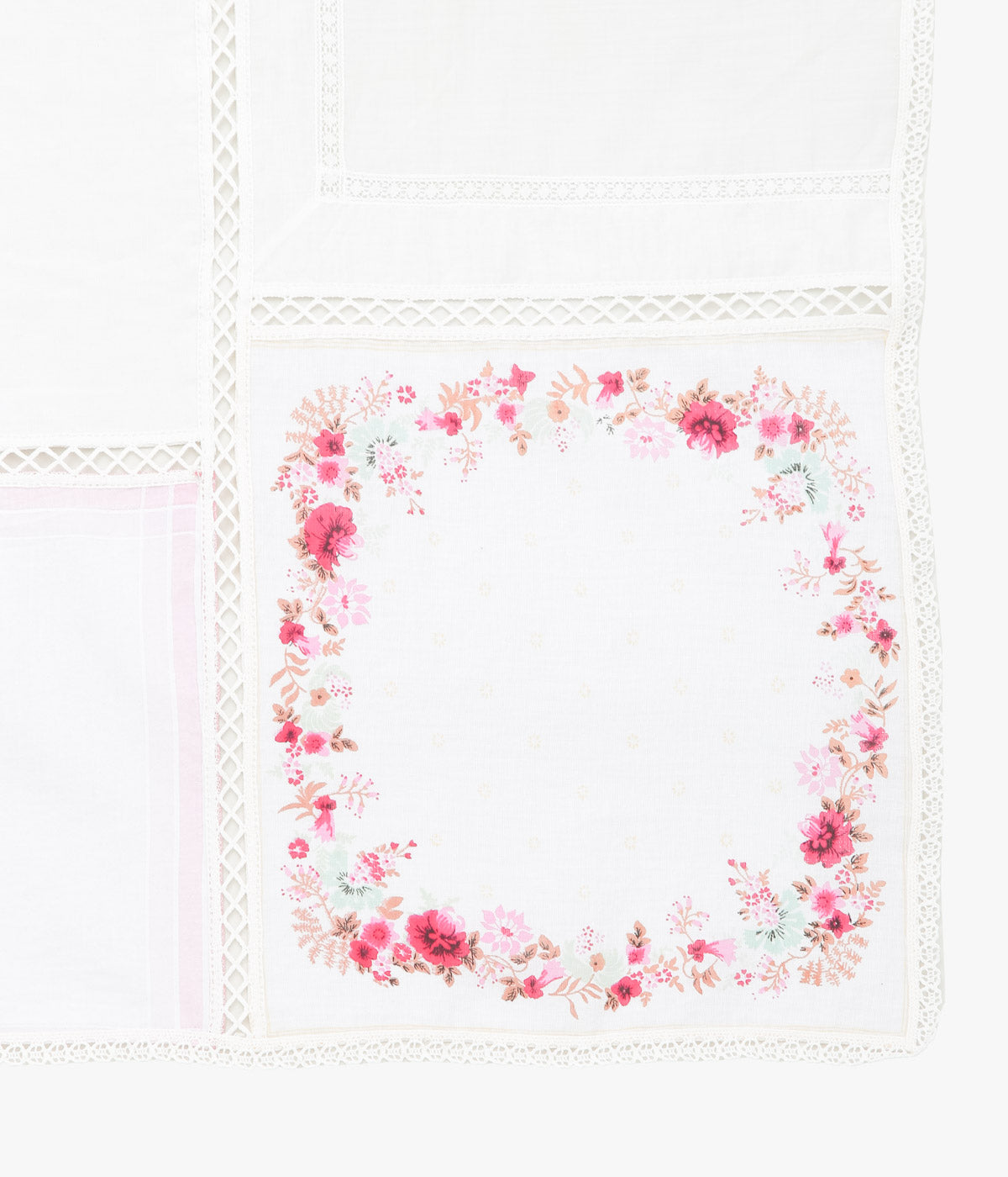 MAISON FLORE ''ROMARIN SQUARE SCARF 120'' (WHITE 4)