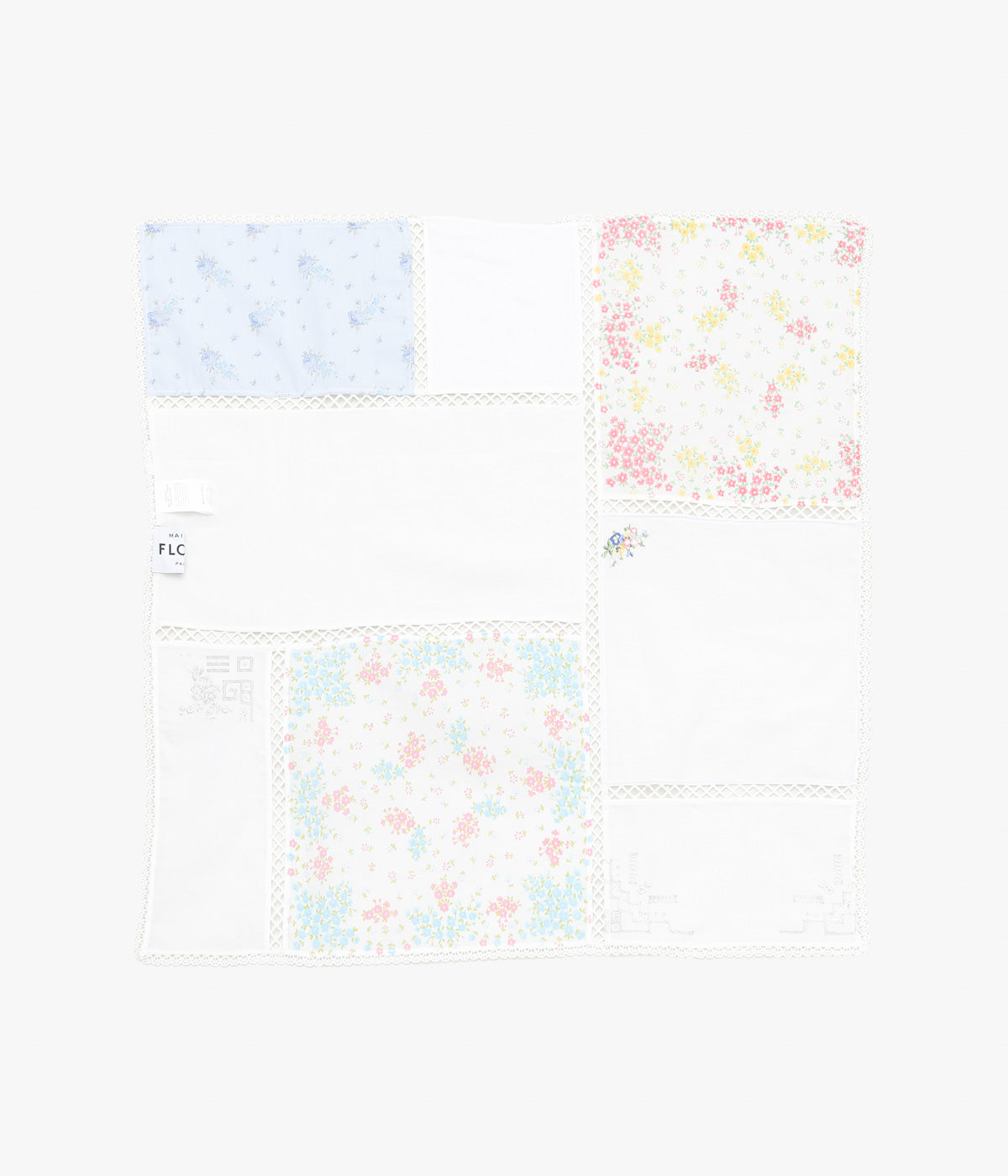 MAISON FLORE ''ROMARIN SQUARE SCARF 65'' (WHITE 2)