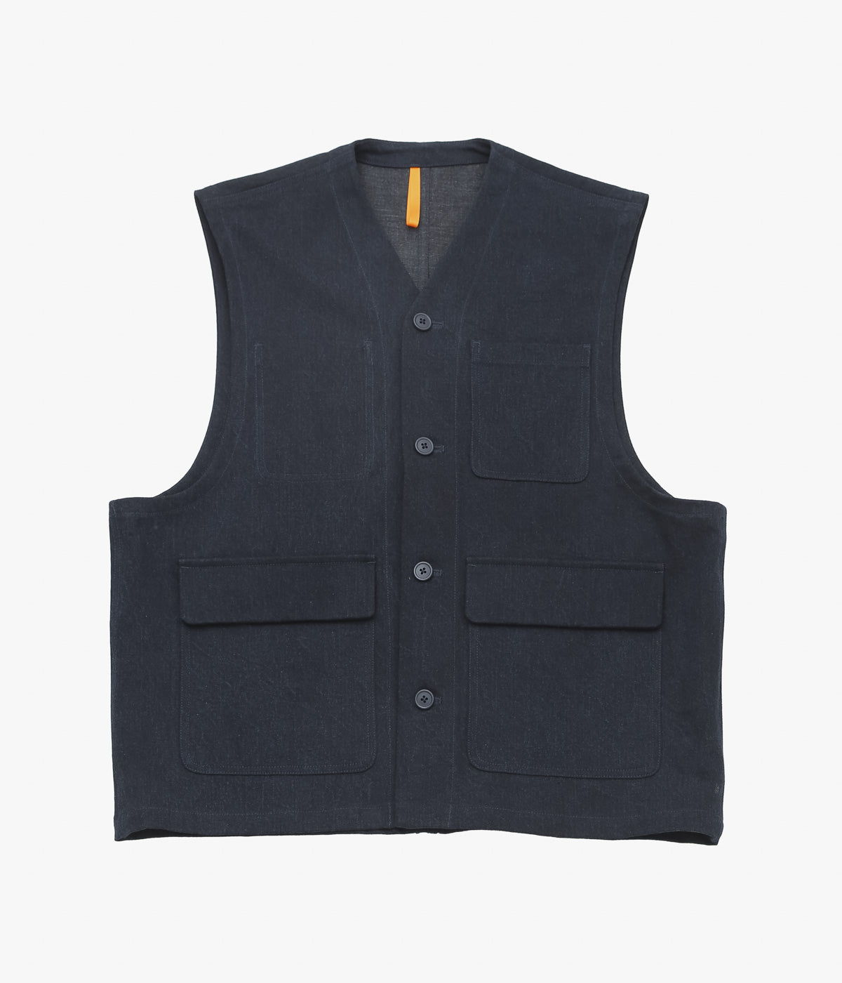 MAN-TLE ''JEBOK VEST'' (BLUE SUMI ORGANIC DENIM)