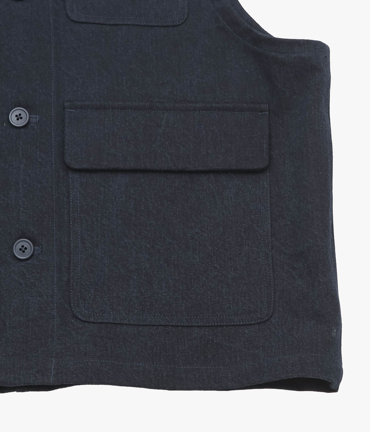 MAN-TLE ''JEBOK VEST'' (BLUE SUMI ORGANIC DENIM)