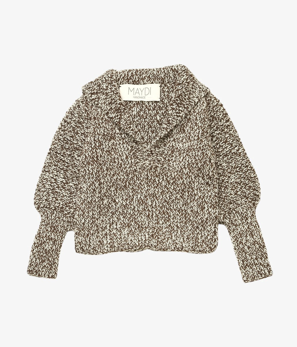 MAYDI ''NEMO SWEATER'' ( DARK BROWN + ECRU)