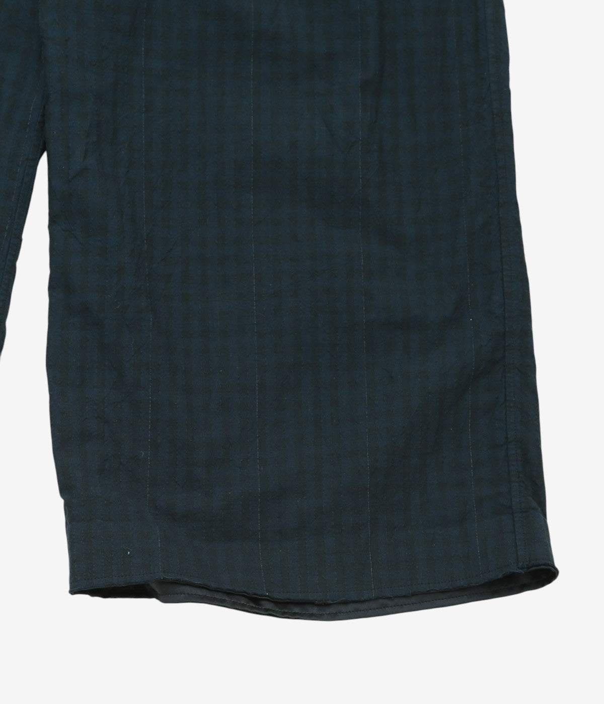 MONAD LONDON ''LEWIS PANT CROPPED｜VINTAGE HANDLOOMED GINGHAM'' (OVERDYE BLACK)