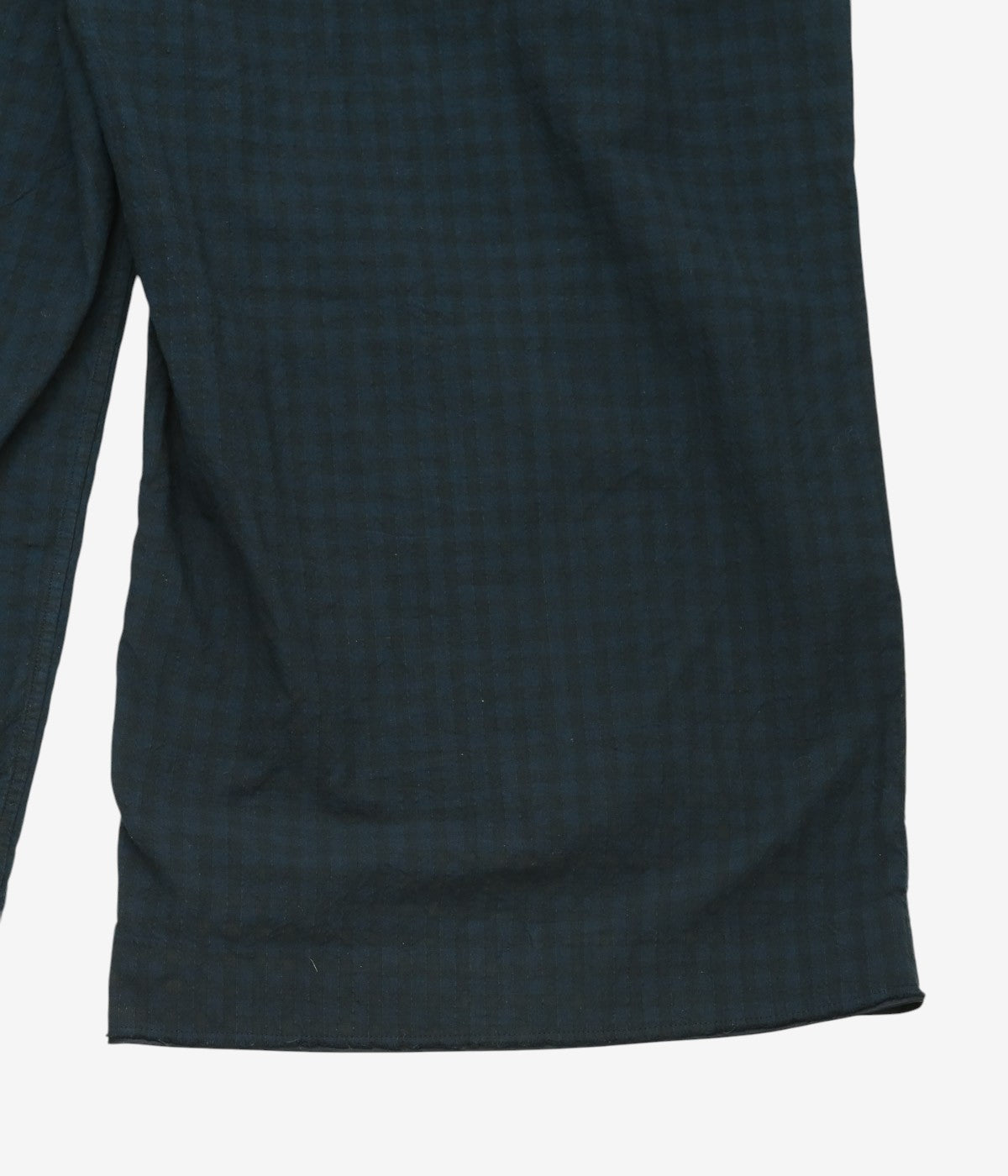 MONAD LONDON ''LEWIS PANT CROPPED｜VINTAGE HANDLOOMED GINGHAM'' (OVERDYE BLACK)
