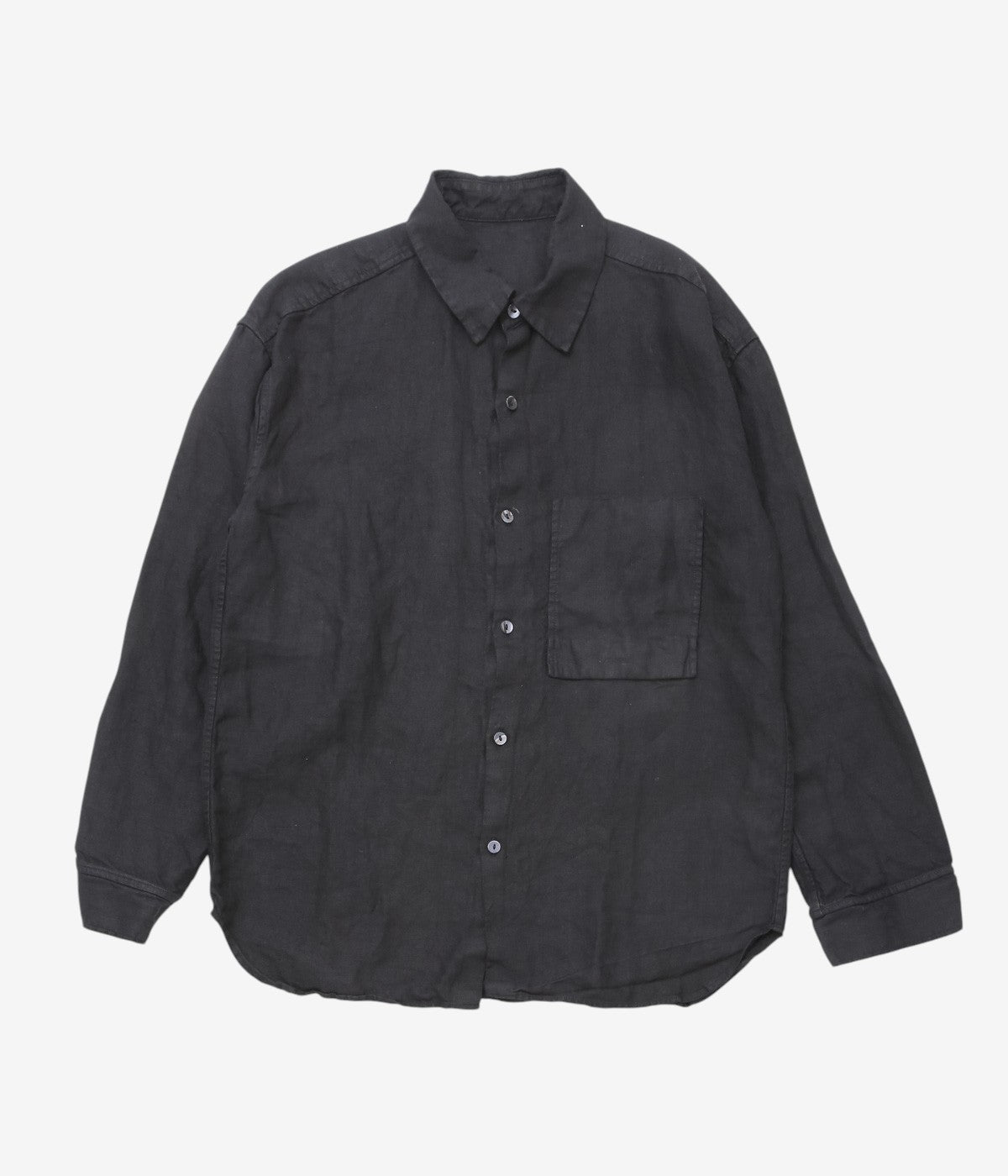 MONAD LONDON ''MYLES OVERSHIRT｜IRISH LINEN TWILL'' (HANDDYED BLACK)