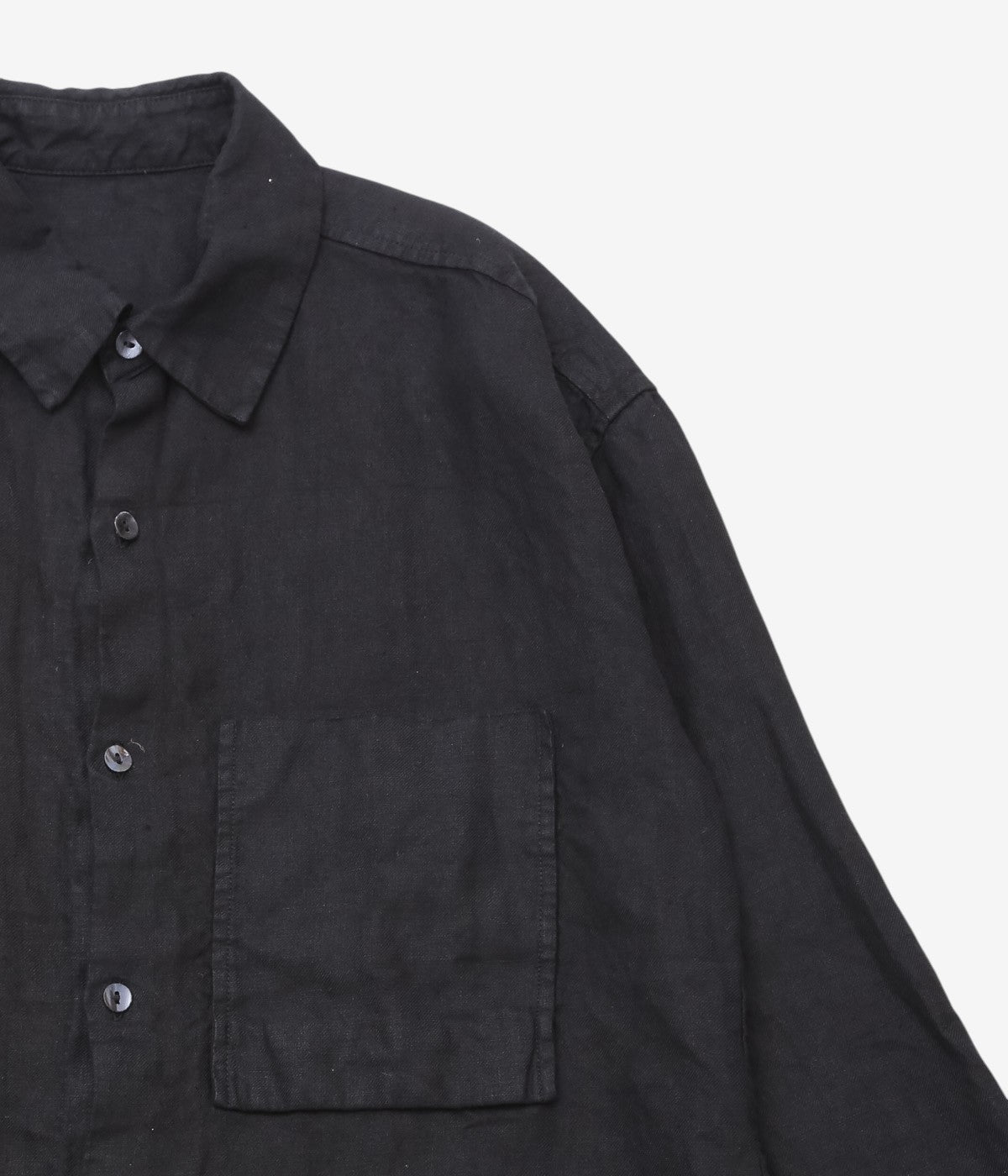 MONAD LONDON ''MYLES OVERSHIRT｜IRISH LINEN TWILL'' (HANDDYED BLACK)