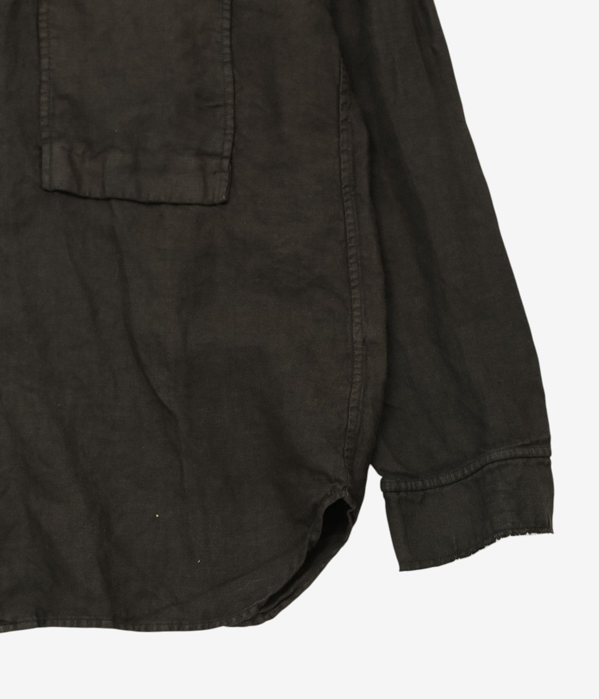 MONAD LONDON ''MYLES OVERSHIRT｜IRISH LINEN TWILL'' (HANDDYED DARK BROWN)