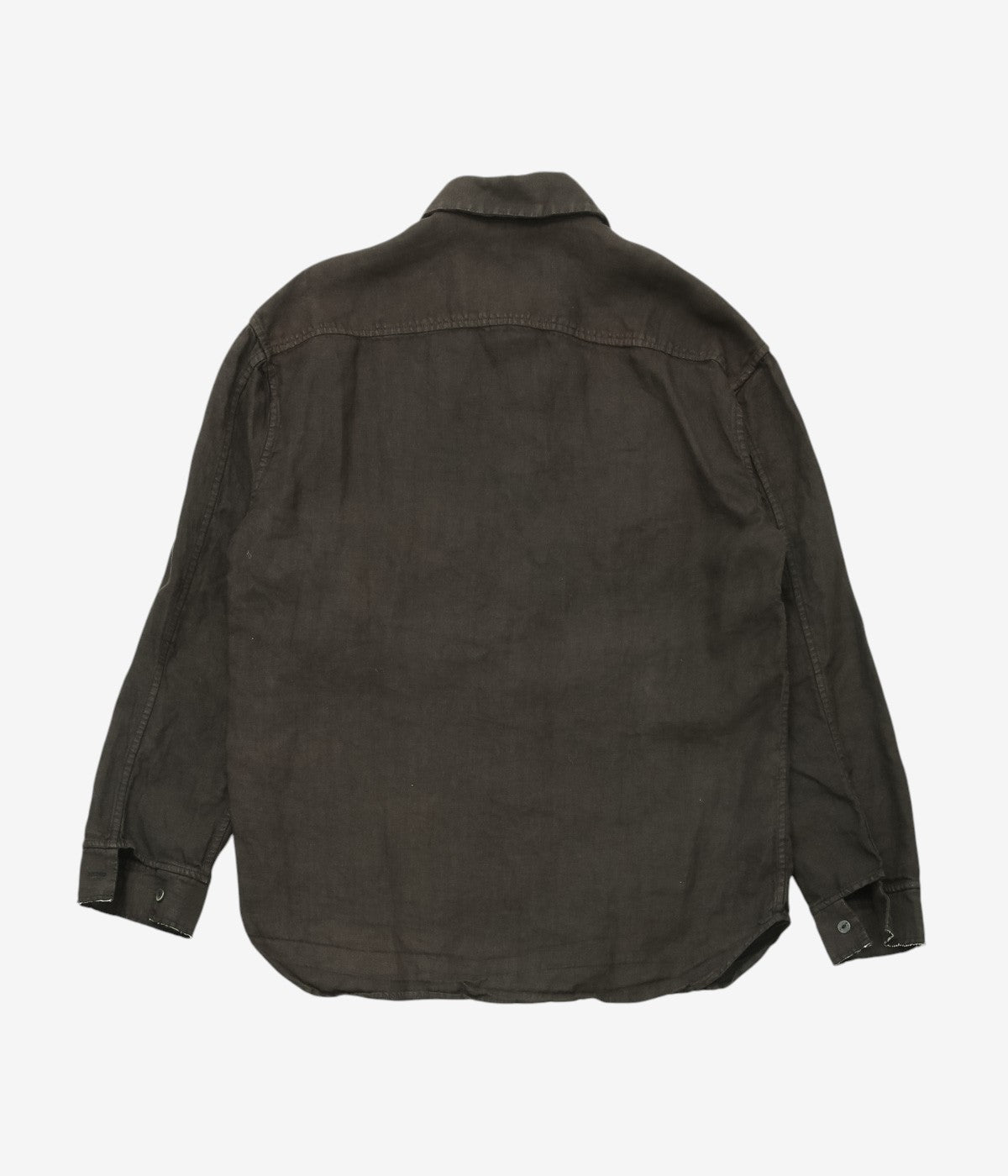 MONAD LONDON ''MYLES OVERSHIRT｜IRISH LINEN TWILL'' (HANDDYED DARK BROWN)