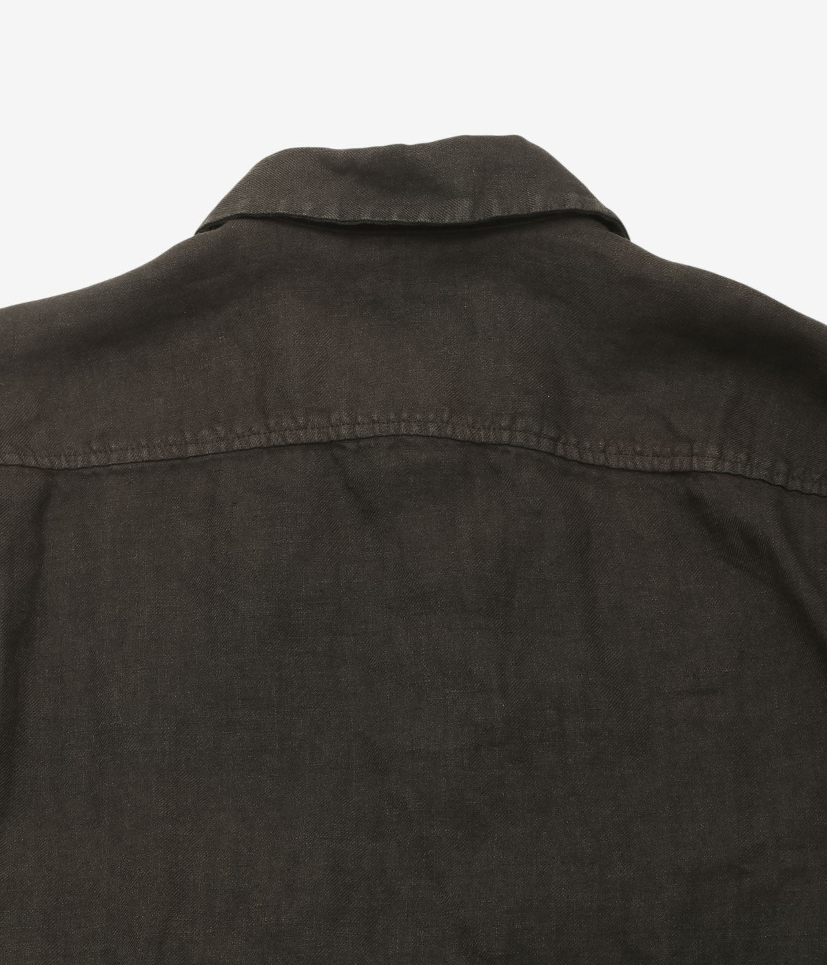 MONAD LONDON ''MYLES OVERSHIRT｜IRISH LINEN TWILL'' (HANDDYED DARK BROWN)