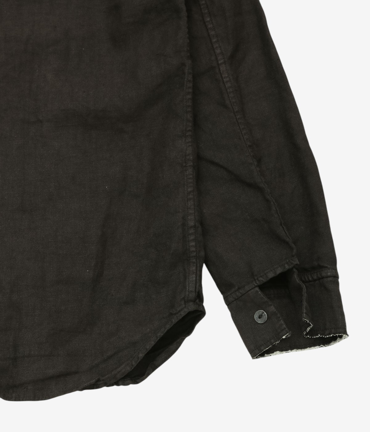 MONAD LONDON ''MYLES OVERSHIRT｜IRISH LINEN TWILL'' (HANDDYED DARK BROWN)