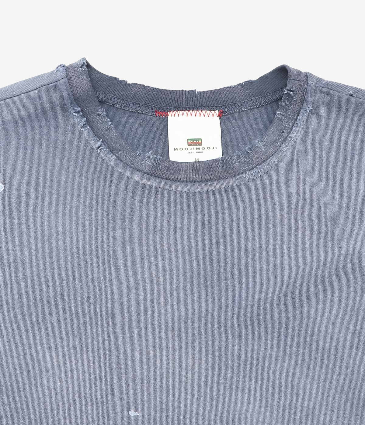 MOOJI MOOJI ''OS CROP T-SHIRTS AGED HEAVY'' (INDIGO)