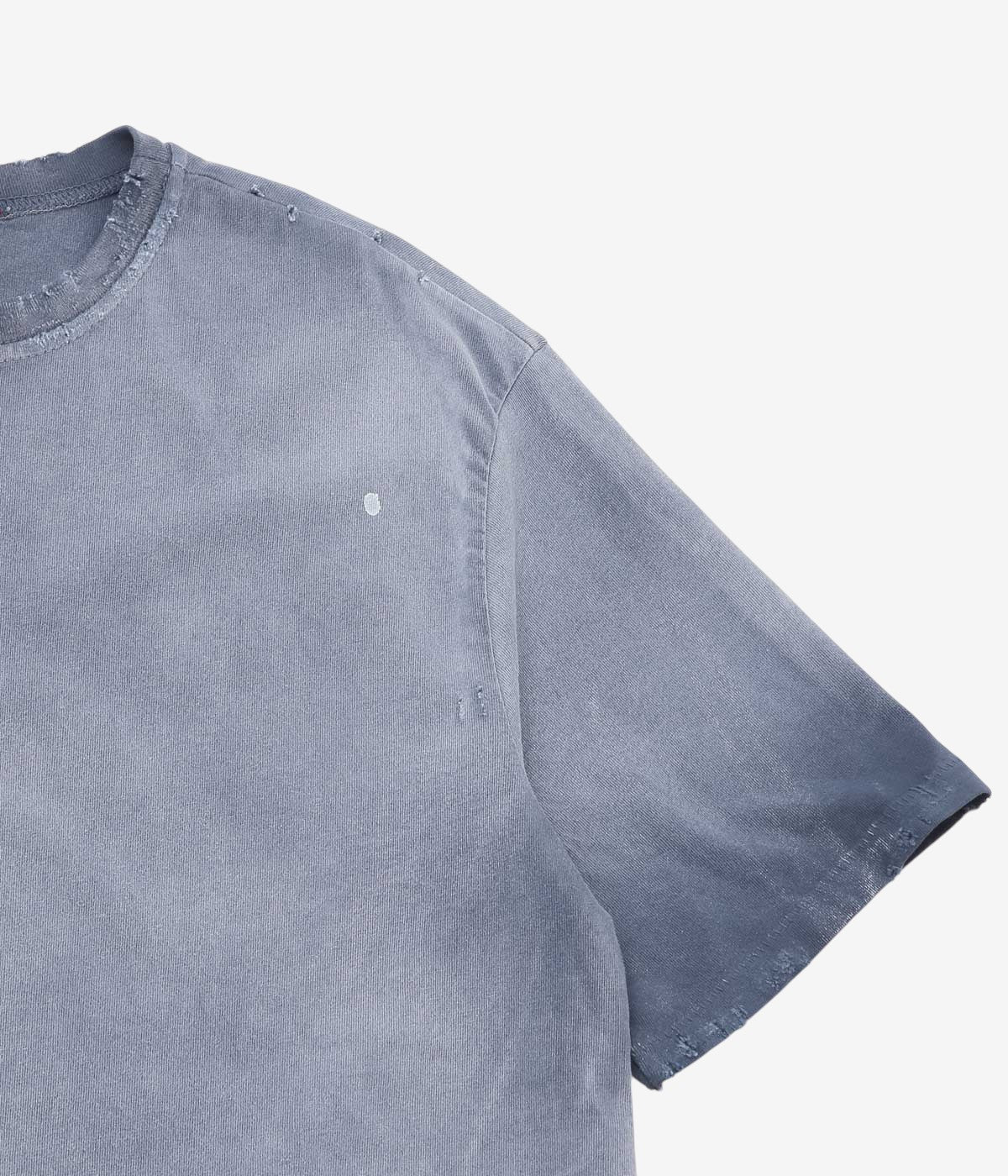 MOOJI MOOJI ''OS CROP T-SHIRTS AGED HEAVY'' (INDIGO)