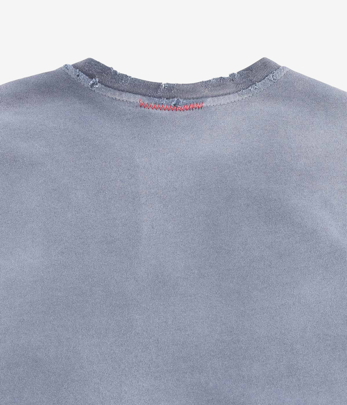 MOOJI MOOJI ''OS CROP T-SHIRTS AGED HEAVY'' (INDIGO)