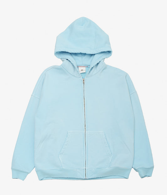 MOOJI MOOJI ''OVERSIZE ZIP UP HOODIE AGED'' (BABY BLUE)