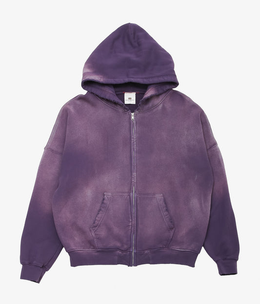 MOOJI MOOJI ''OVERSIZE ZIP UP HOODIE AGED'' (PURPLE)