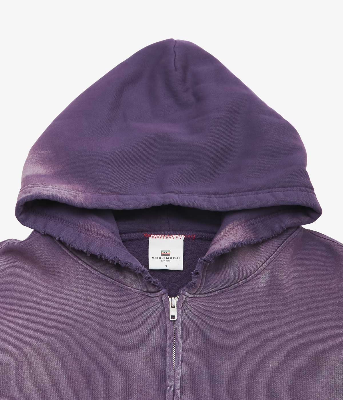 MOOJI MOOJI ''OVERSIZE ZIP UP HOODIE AGED'' (PURPLE)