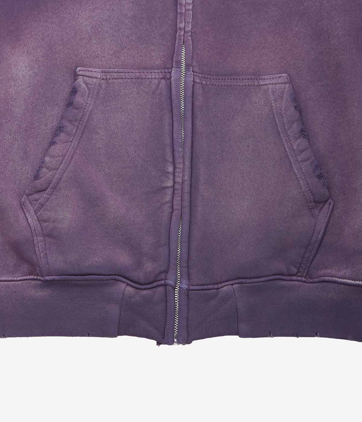 MOOJI MOOJI ''OVERSIZE ZIP UP HOODIE AGED'' (PURPLE)