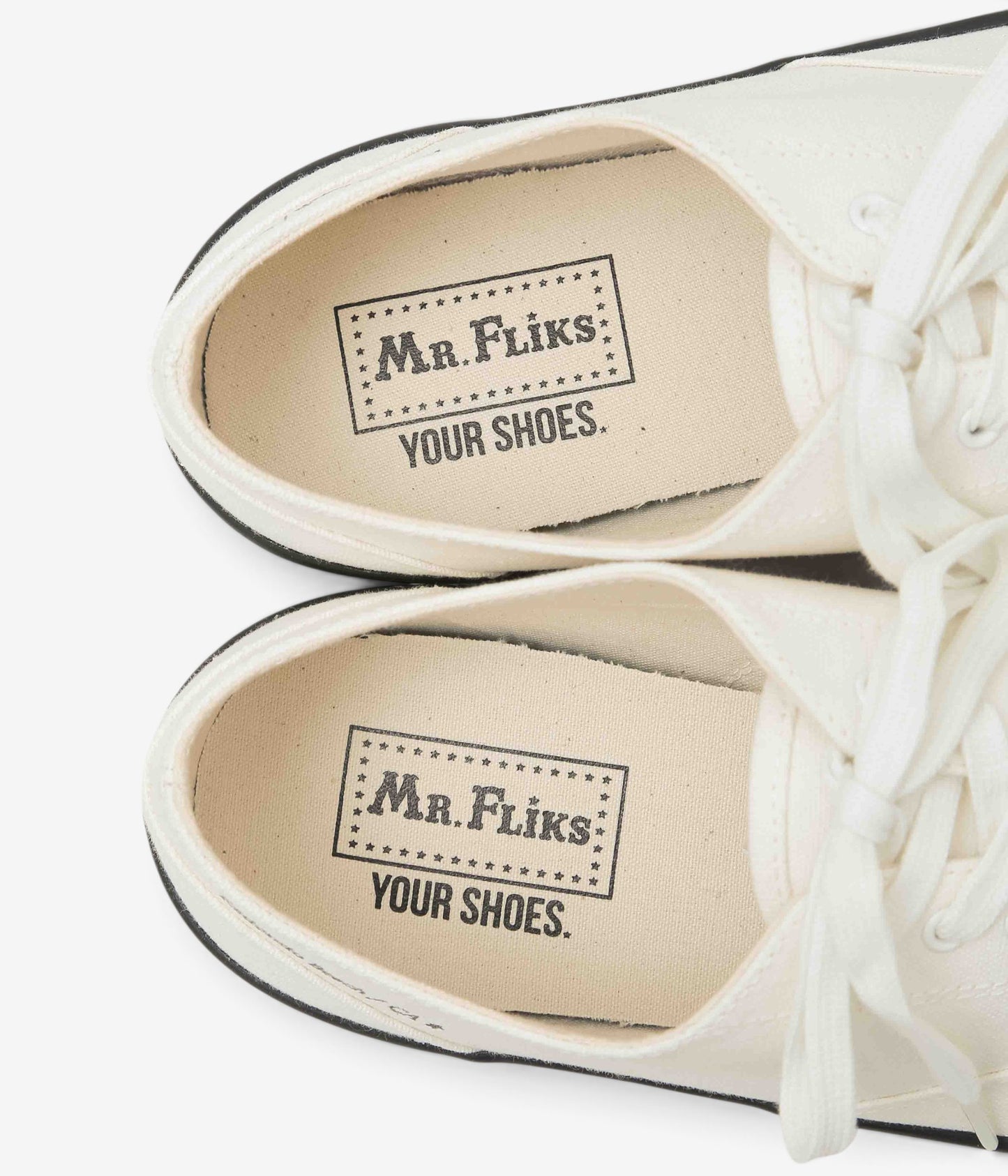 MR.FLIKS ''REDONDO CANVAS SNEAKERS'' (WHITE BLACK SOLE)