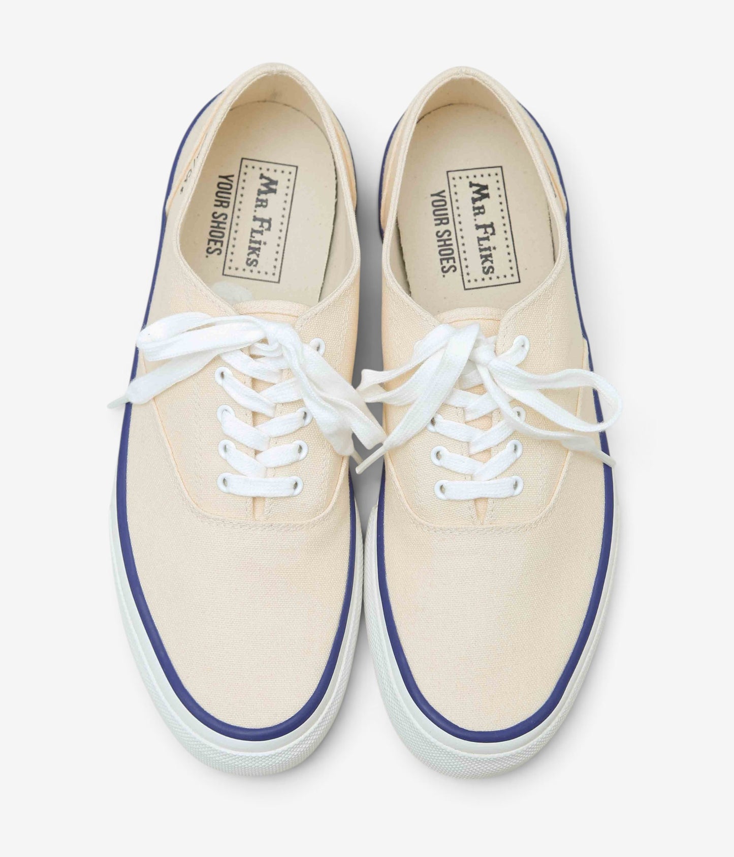 MR.FLIKS ''REDONDO CANVAS SNEAKERS'' (WHITE LINE BLUE)