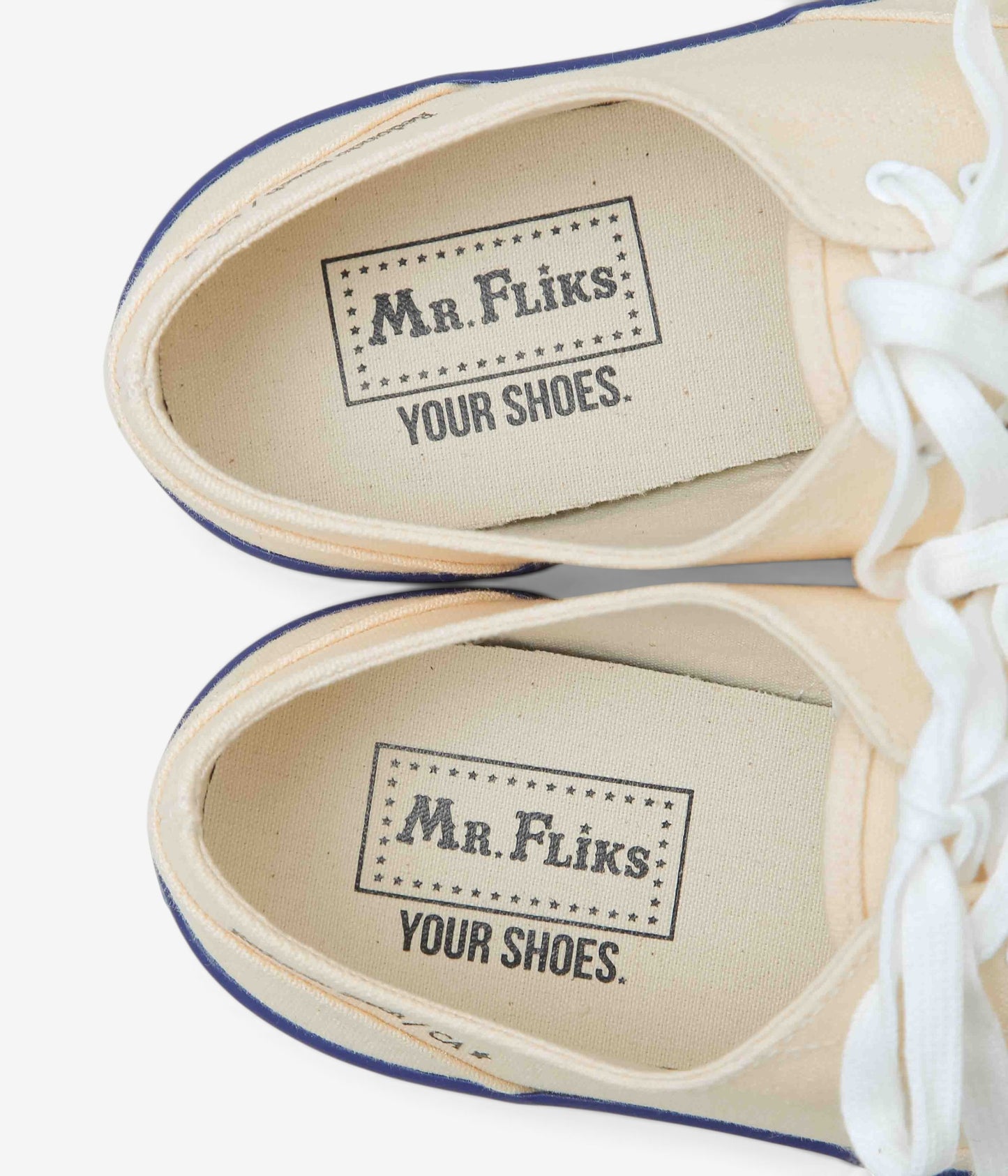 MR.FLIKS ''REDONDO CANVAS SNEAKERS'' (WHITE LINE BLUE)