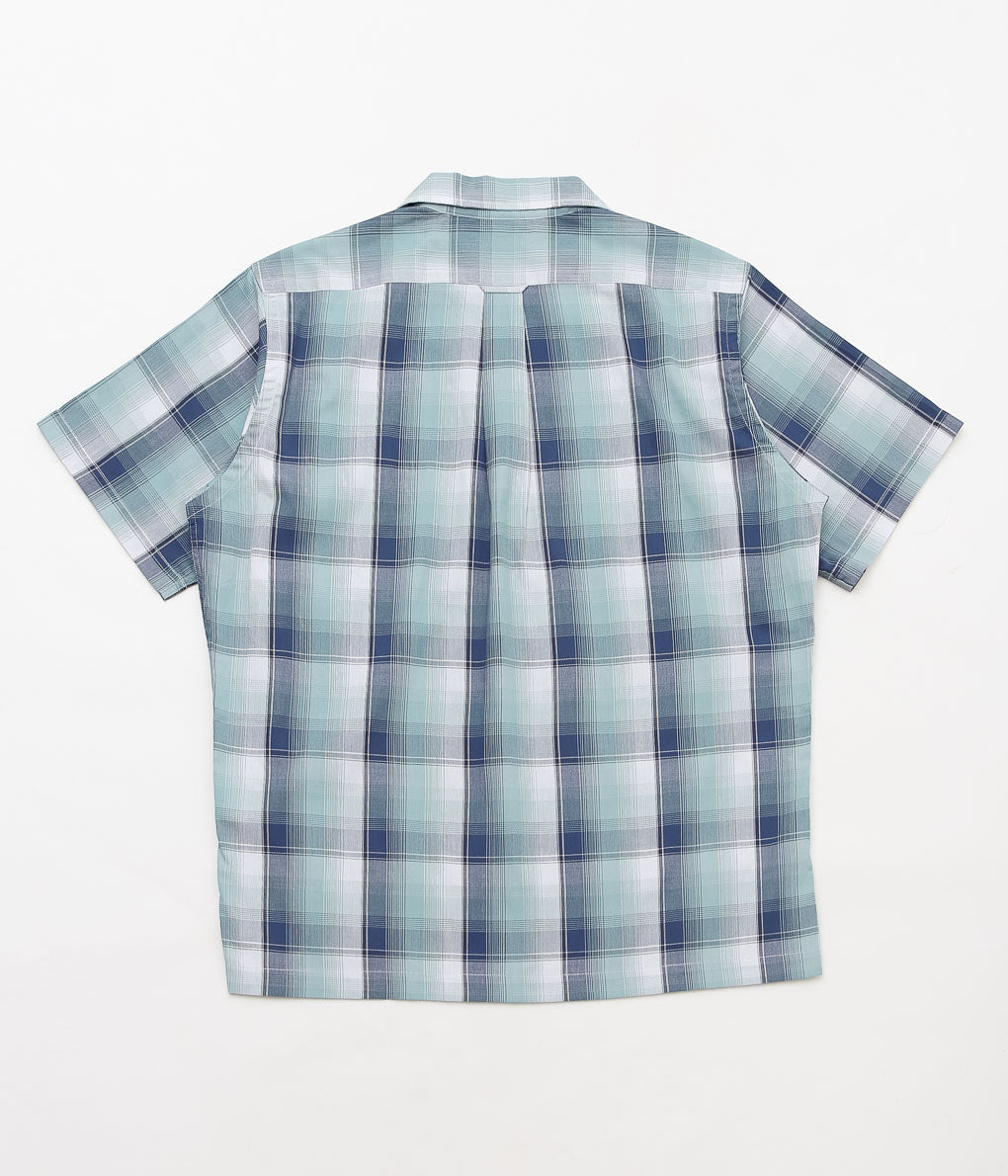 NANAMICA ''OPEN COLLAR PIQUE S/S SHIRT'' (NAVY MINT)