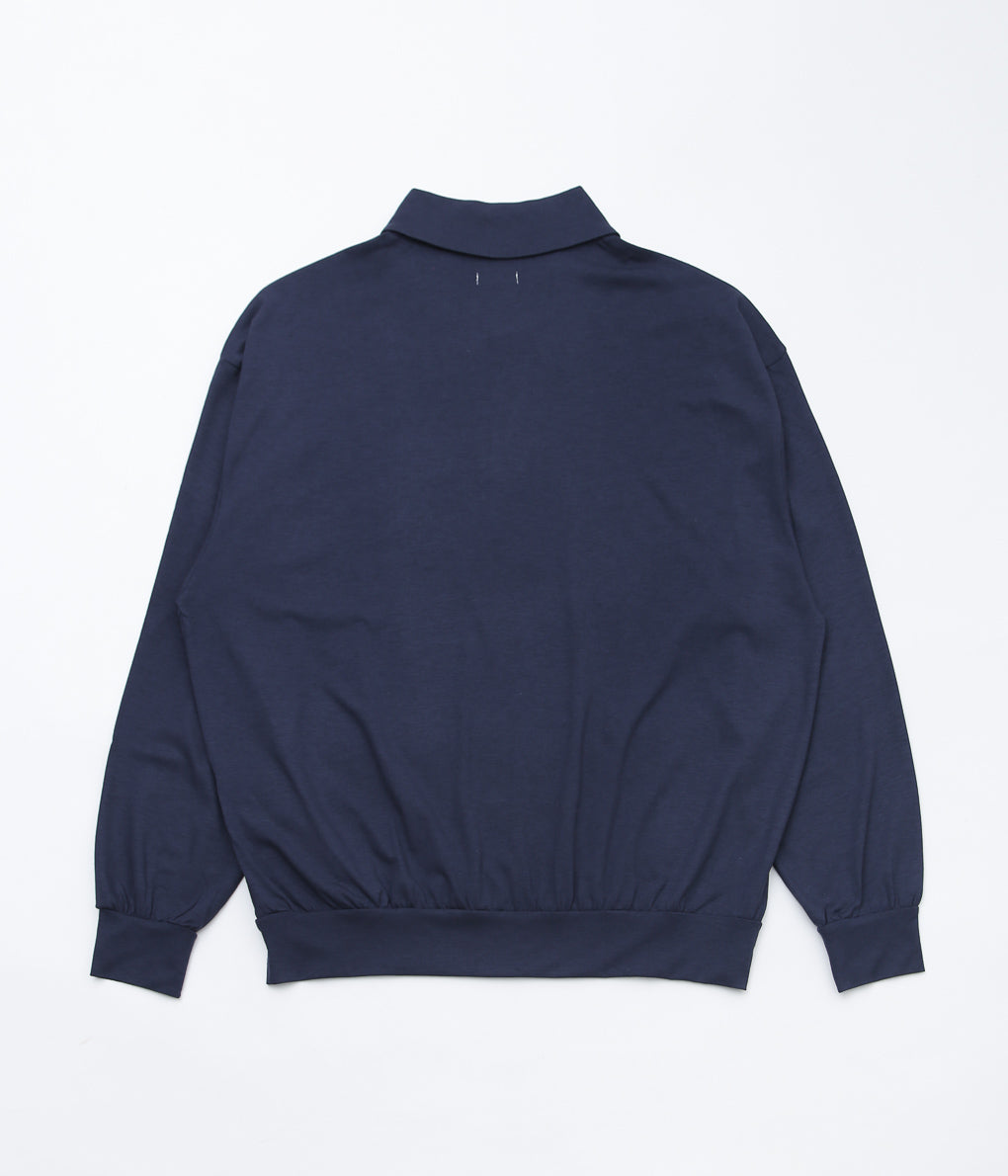 NANAMICA ''WOOL L / S POLO''(NAVY)