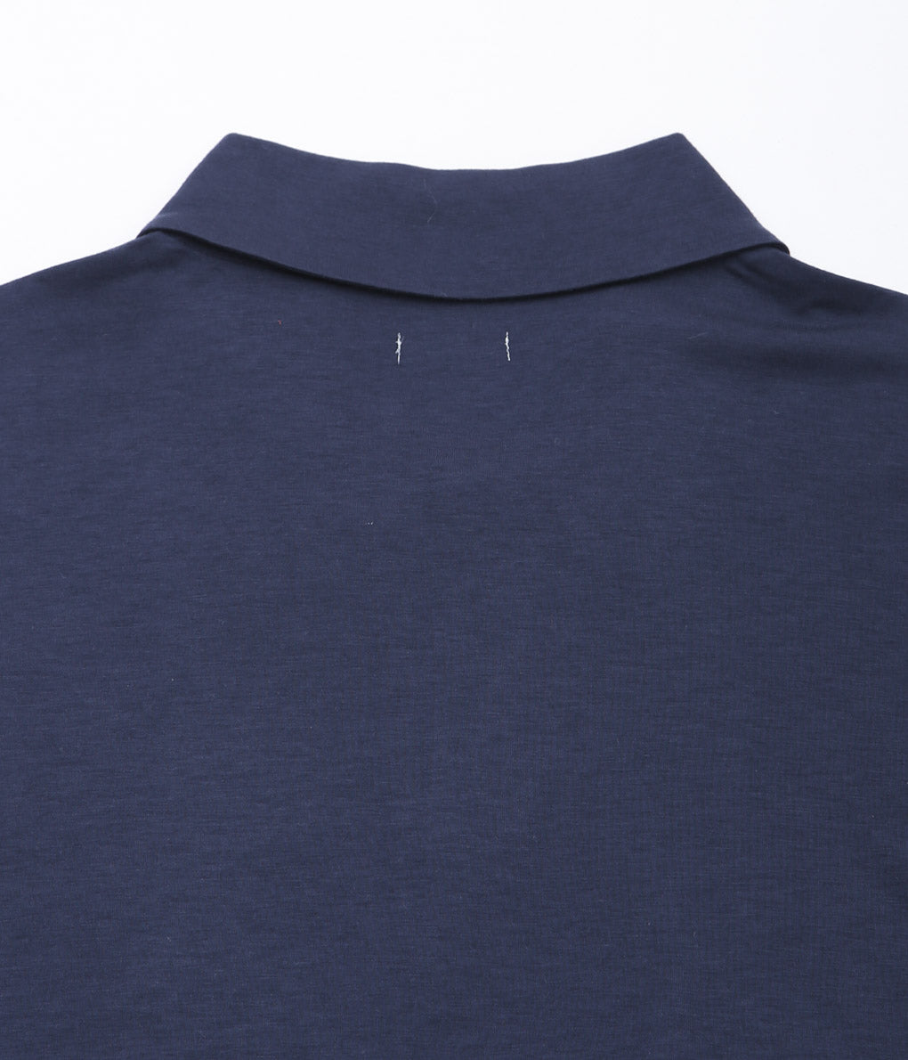 NANAMICA ''WOOL L/S POLO'' (NAVY)