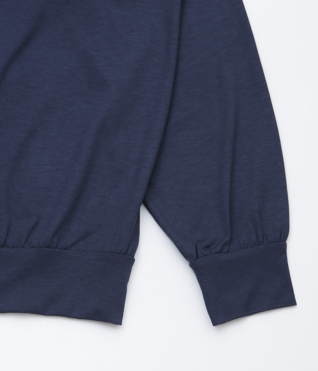 NANAMICA ''WOOL L/S POLO'' (NAVY)