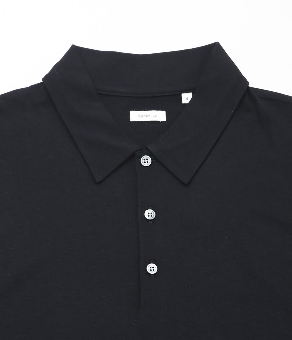 NANAMICA ''WOOL L/S POLO'' (BLACK)