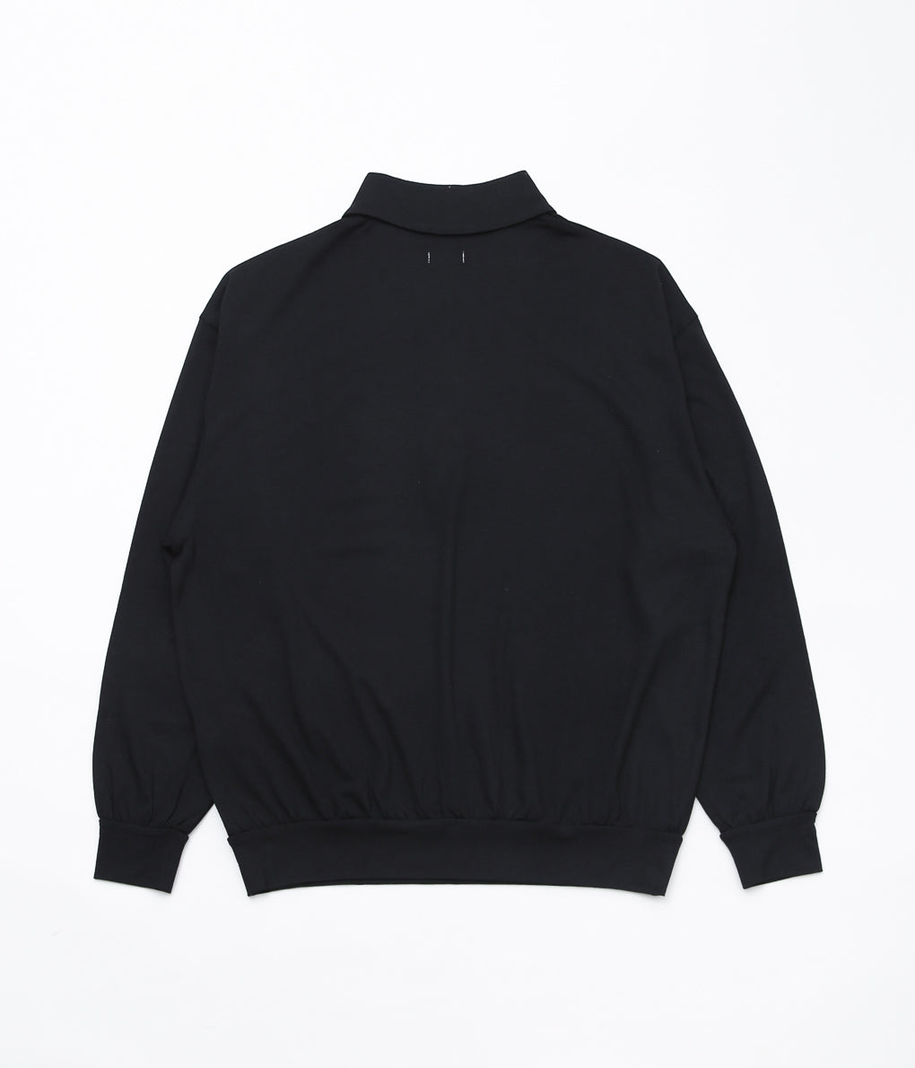 NANAMICA ''WOOL L/S POLO'' (BLACK)