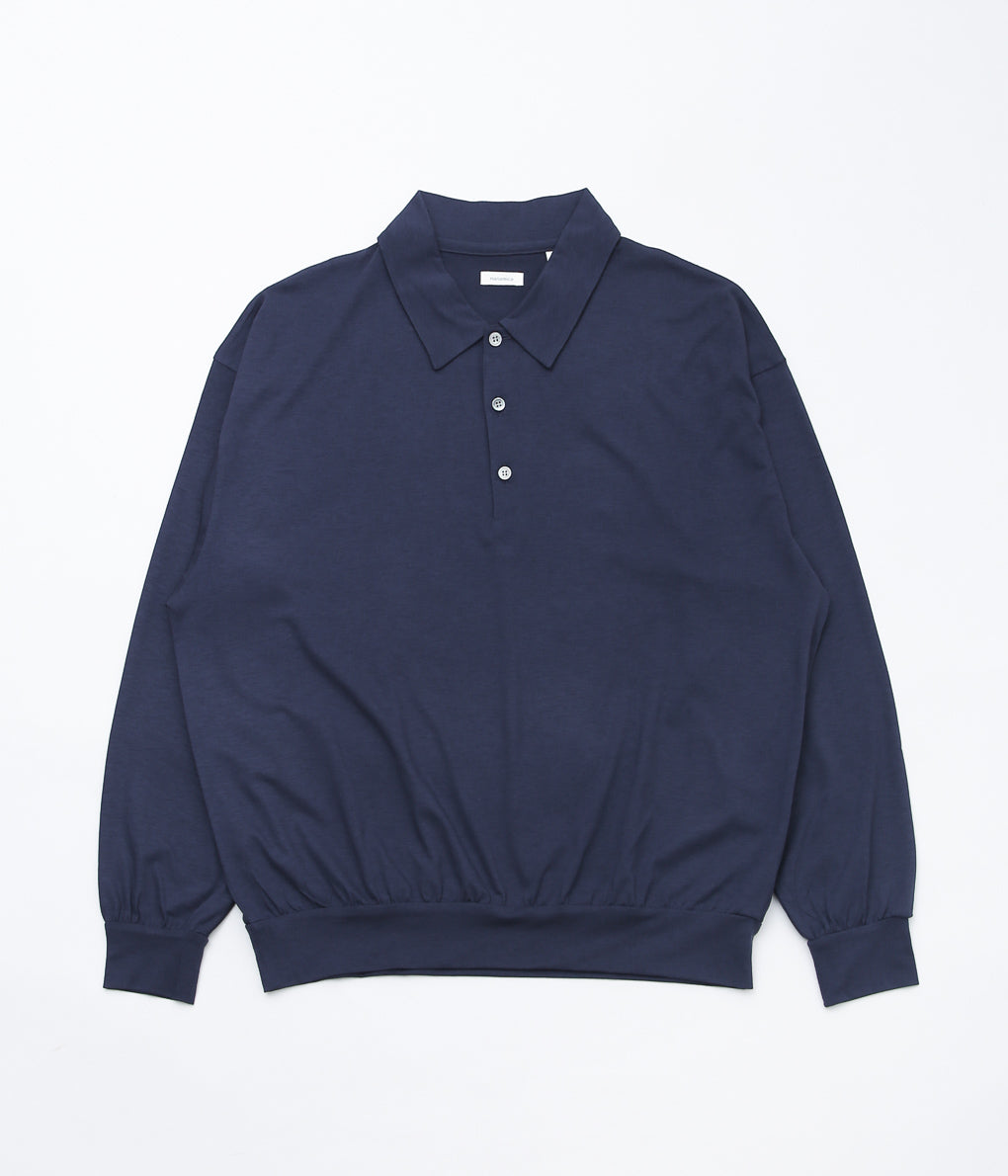 NANAMICA ''WOOL L / S POLO''(NAVY)