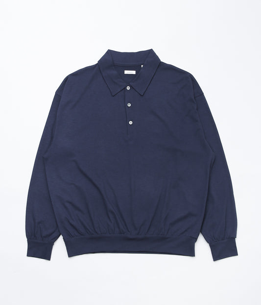 NANAMICA ''WOOL L/S POLO'' (NAVY)