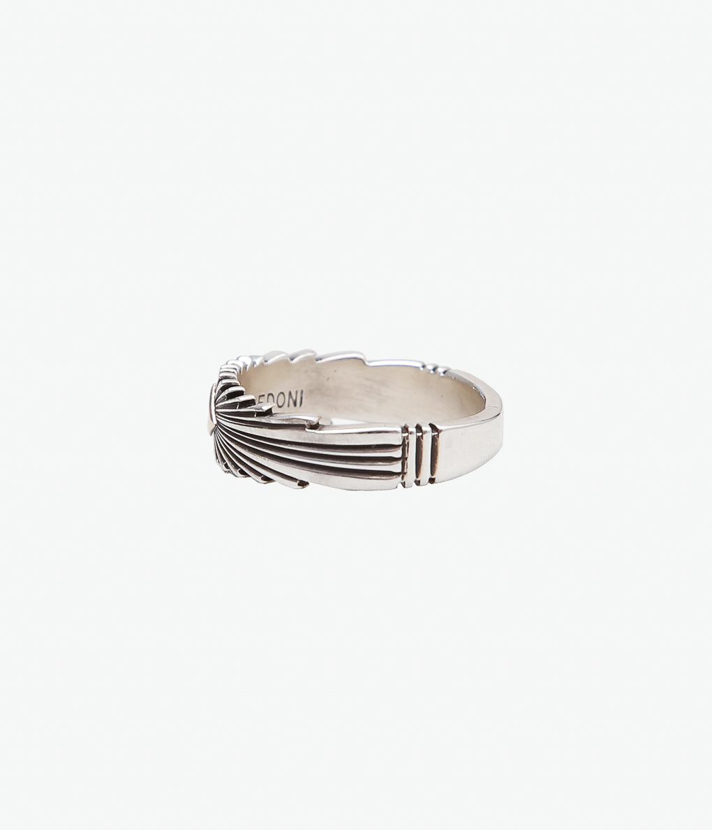 NATIVE AMERICAN JEWELRY ''PAT BEDONIE SUN BURST RING #16'' (SILVER)