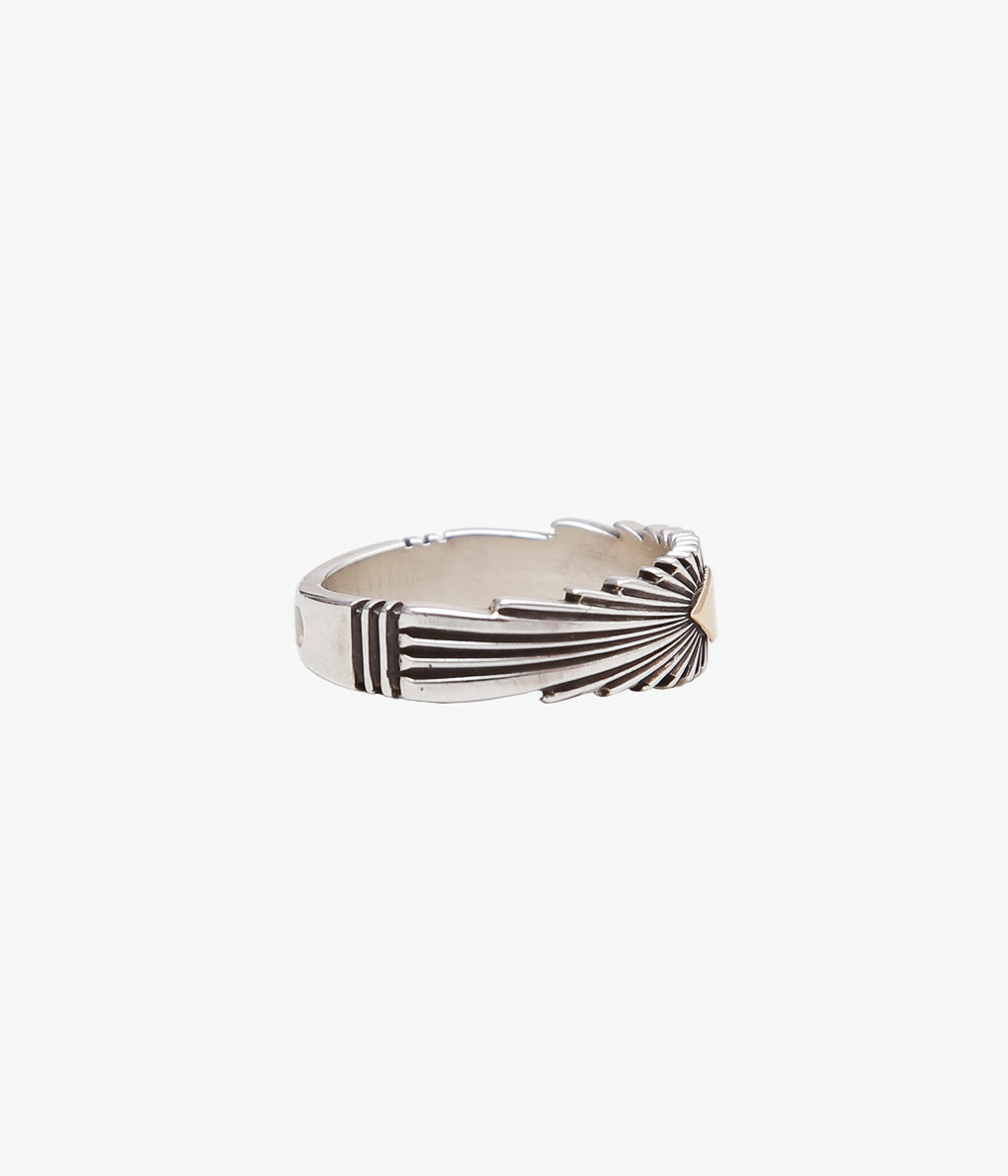 NATIVE AMERICAN JEWELRY ''PAT BEDONIE SUN BURST RING #16'' (SILVER)