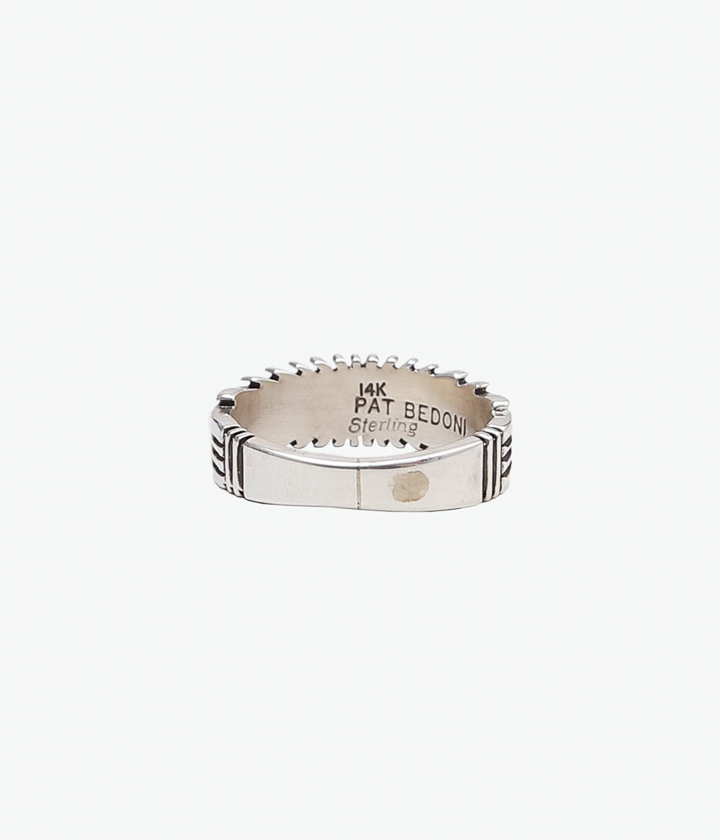 NATIVE AMERICAN JEWELRY ''PAT BEDONIE SUN BURST RING #16'' (SILVER)