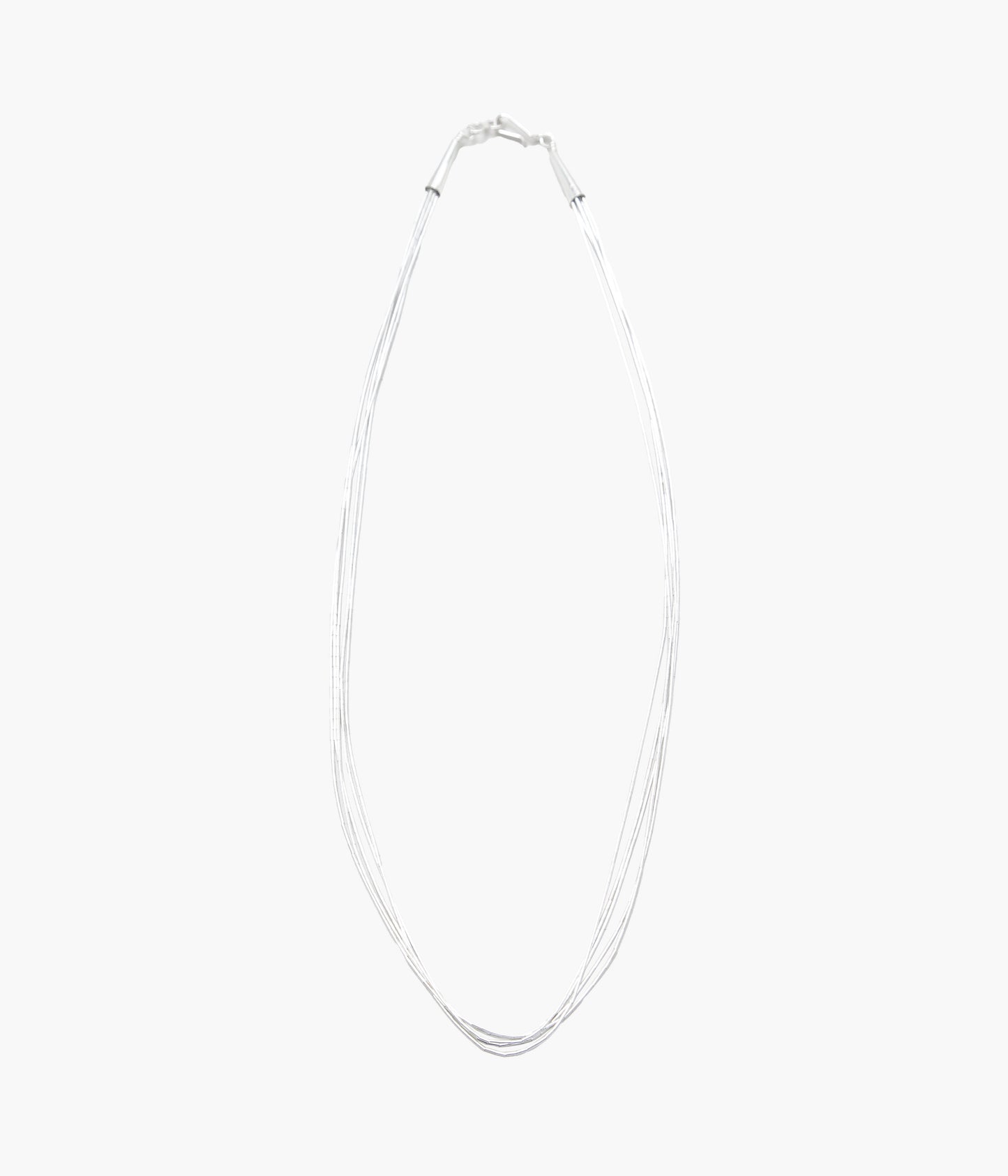 NAVAJO'' LIQUID SILVER NECKLACE 5-STRAND(45cm)'' (SILVER)