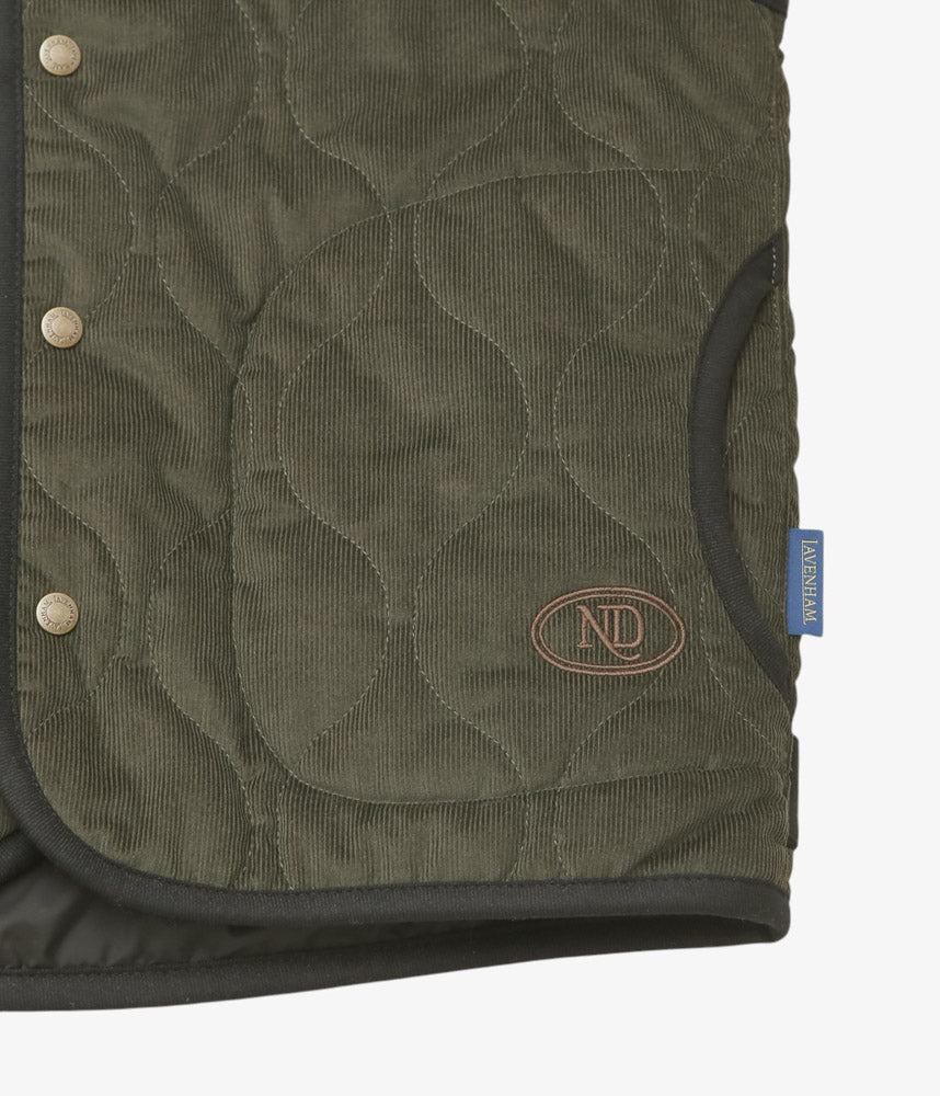 NICHOLAS DALEY ''LAVENHAM RIOT GILET'' (OLIVE CORDUROY)