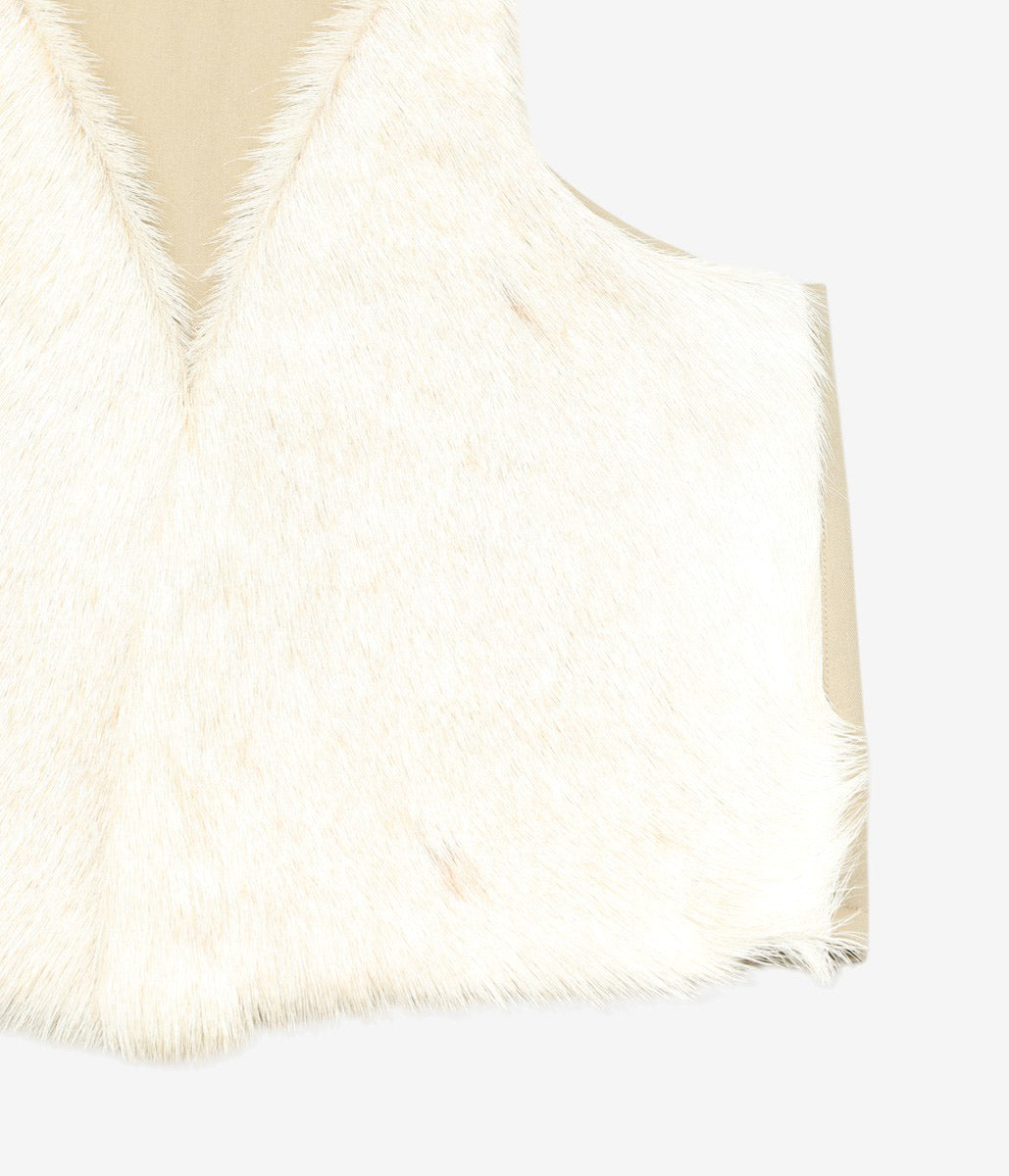 NOMAT ''CASHMERE FAR VEST'' (WHITE MOCHA)