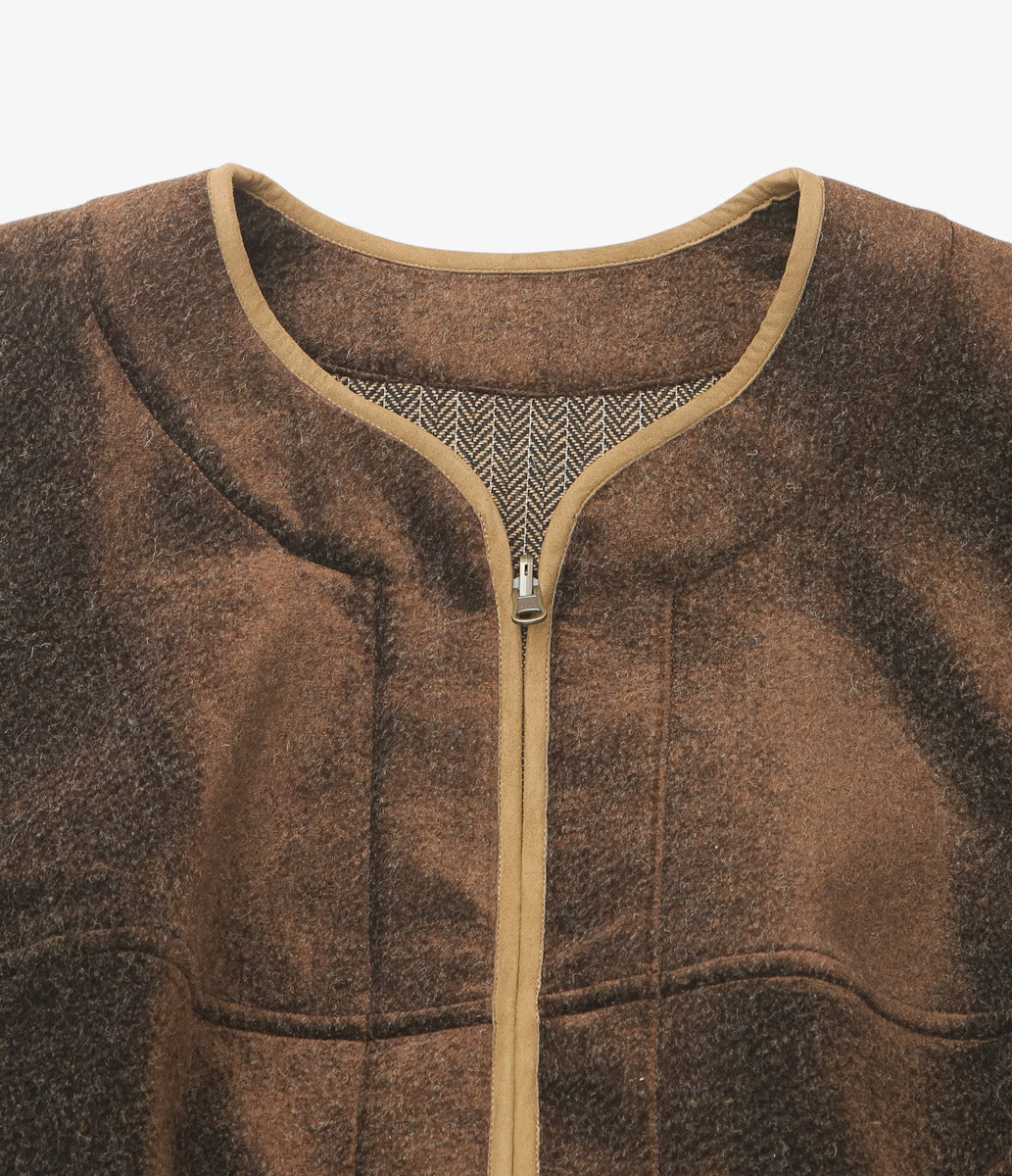NOMAT ''CIRCLE BLOUSON / NEEDLE WOOL'' (BROWN)