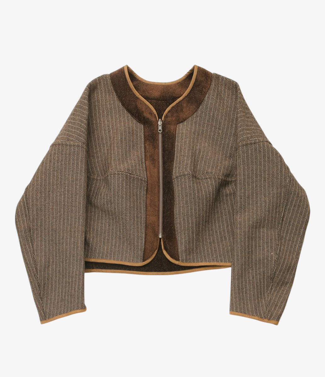 NOMAT ''CIRCLE BLOUSON / NEEDLE WOOL'' (BROWN)