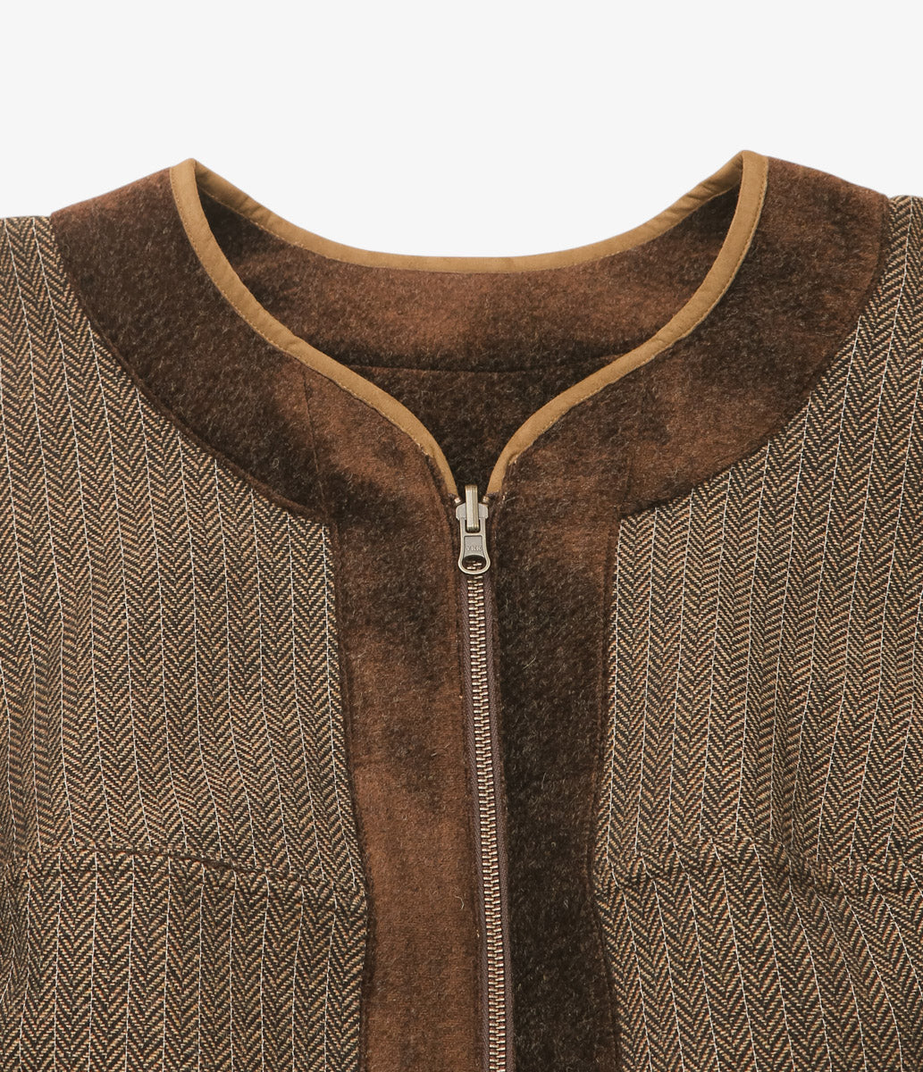 NOMAT ''CIRCLE BLOUSON / NEEDLE WOOL'' (BROWN)